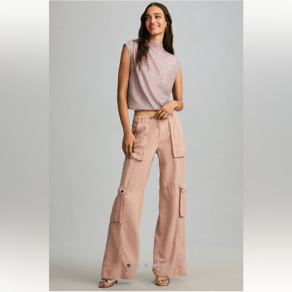 Anthropologie Pilcro Silky Cargo Pants Mauve Size 2